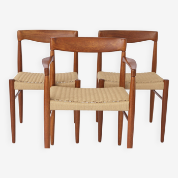 3 chaises vintage de HW Klein pour Bramin 1960 en teck danois