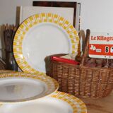 Assiette plate-Faïencerie de Sarreguemines-Liseré jaune d'or