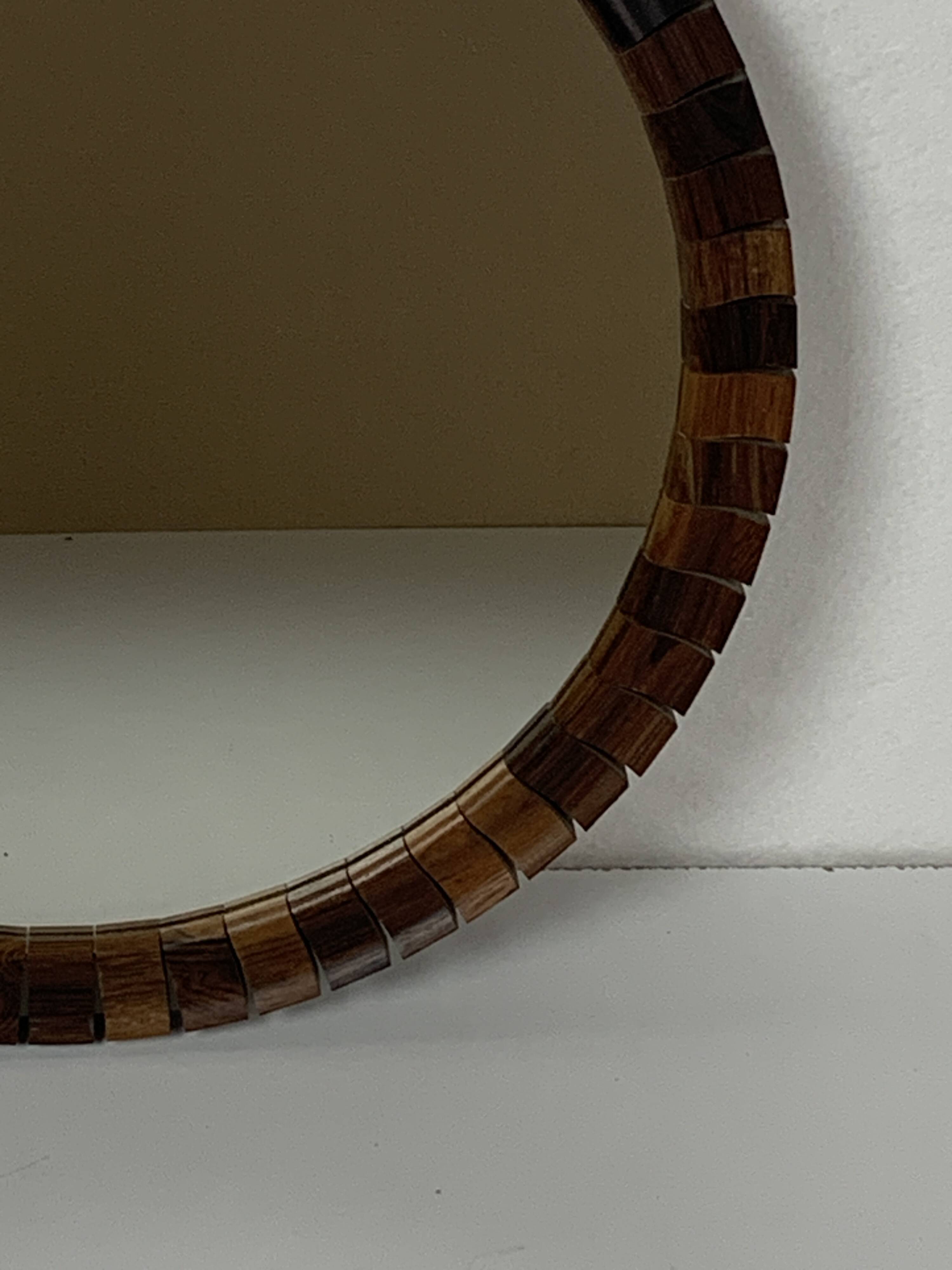 Pair of Danish midcentury teak rosewood cube mirrors, 1960s