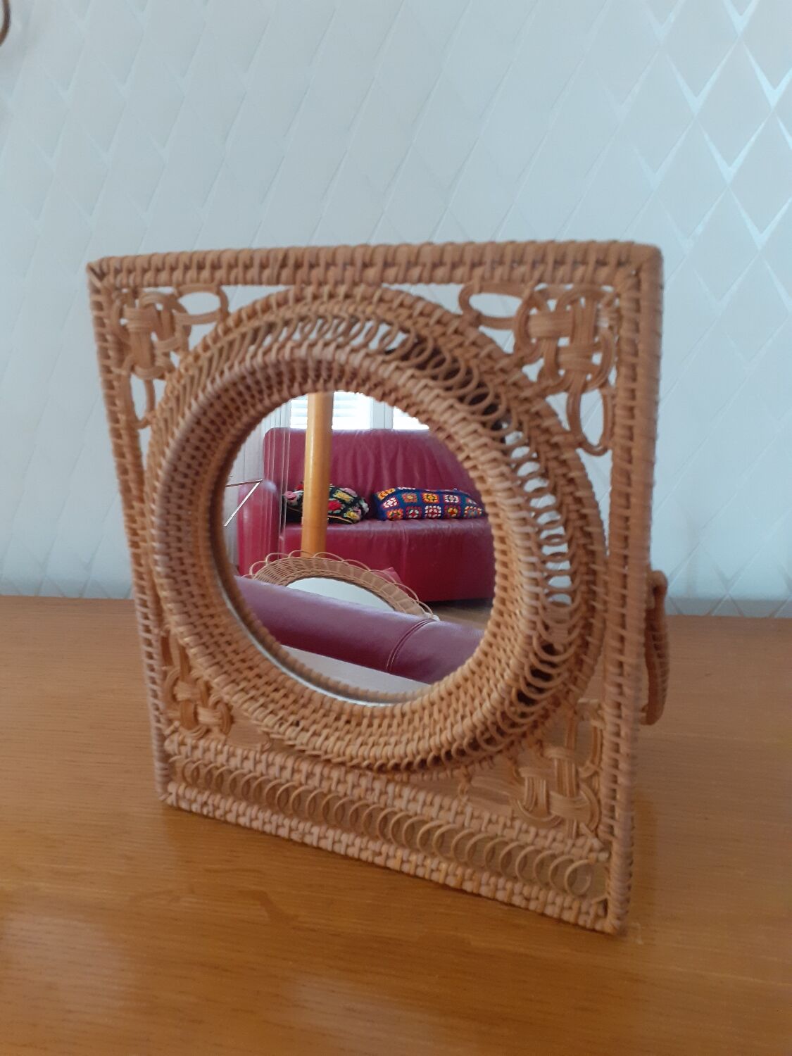 Wicker mirror