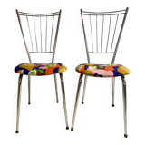 Pair of retro chrome chairs