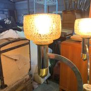 Lampadaire trois feux métal et laiton