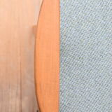 Vintage restored armchair, 60s, designed by J.Chierowski, green fabric