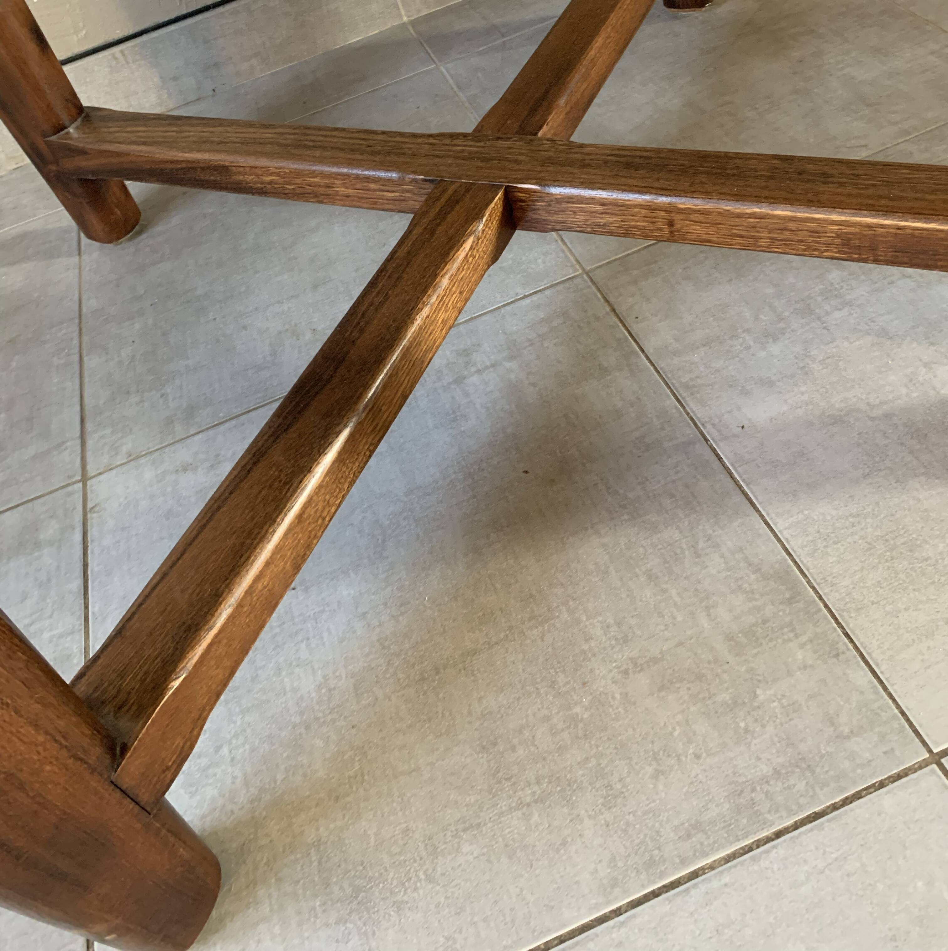 Vintage extendable wooden table from the 50s with independent extension