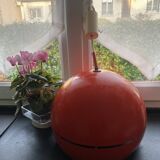 Red metal spherical lamp from the 1960s
