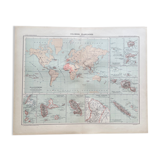 1907 - Carte de l’Empire français / Colonies françaises