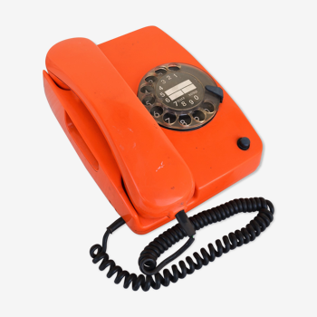 Téléphone Siemens orange vintage, années 70