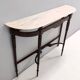 Vintage beech console table with portuguese pink marble top, italy