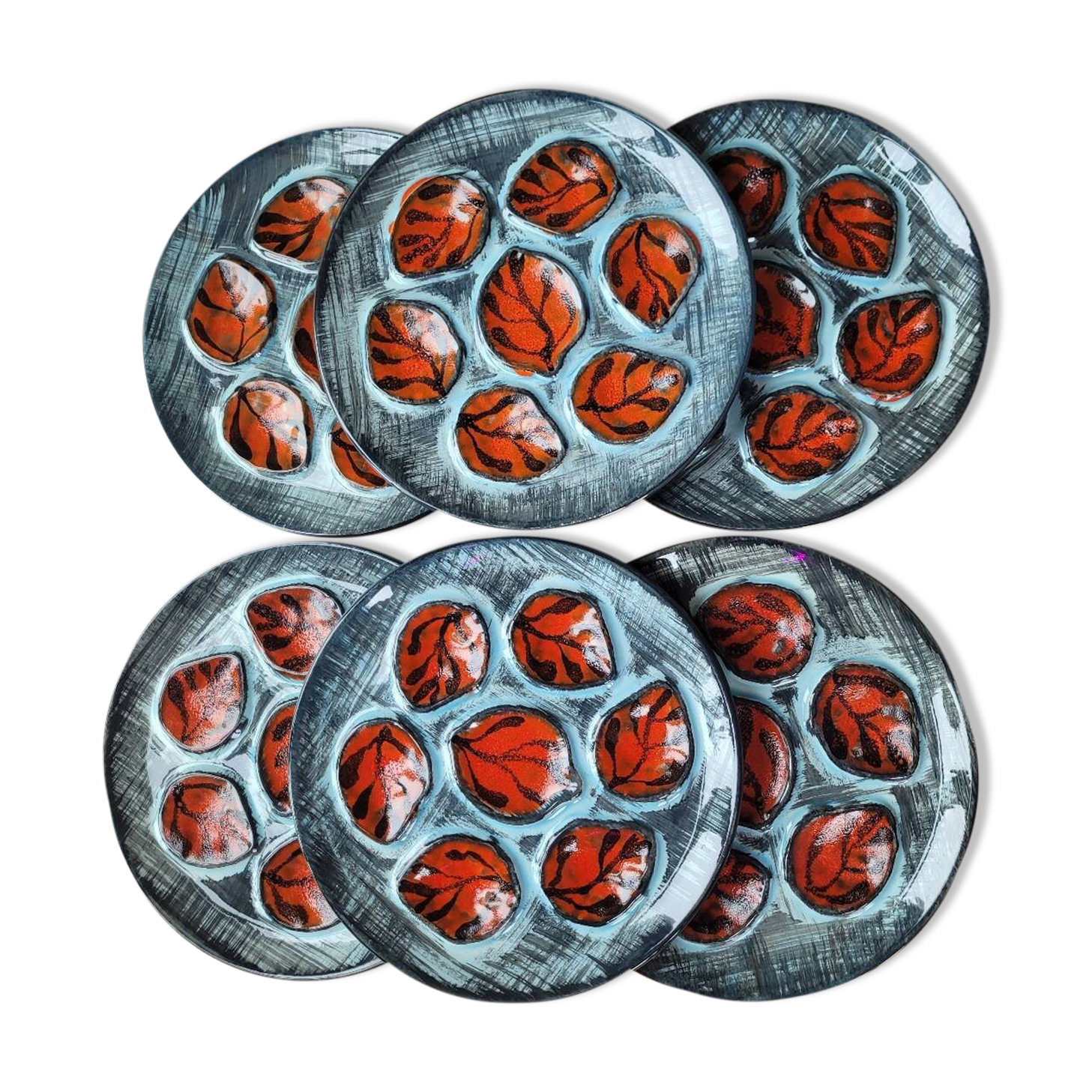 Pornic, 6 oyster plates