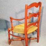 Old straw armchair