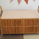 Vintage rattan chest bench