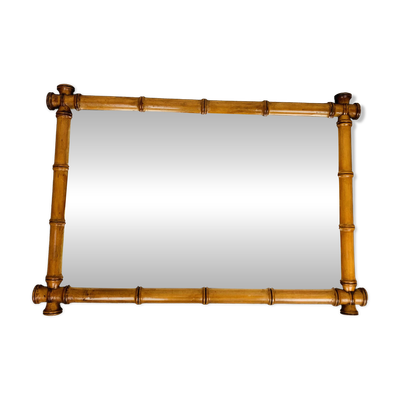Miroir au mercure, bois effet bambou, fin XIX début XX ème