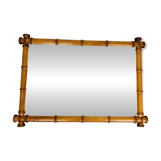 Mercury mirror, bamboo-effect wood, late 19th/early 20th century