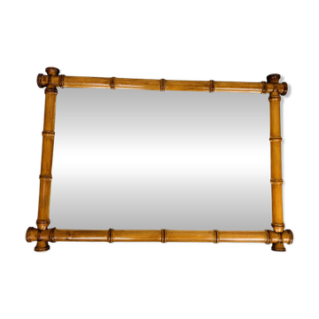 Miroir au mercure, bois effet bambou, fin XIX début XX ème