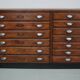 Vintage French Oak Fabric Store Apothecary Cabinet, 1950s