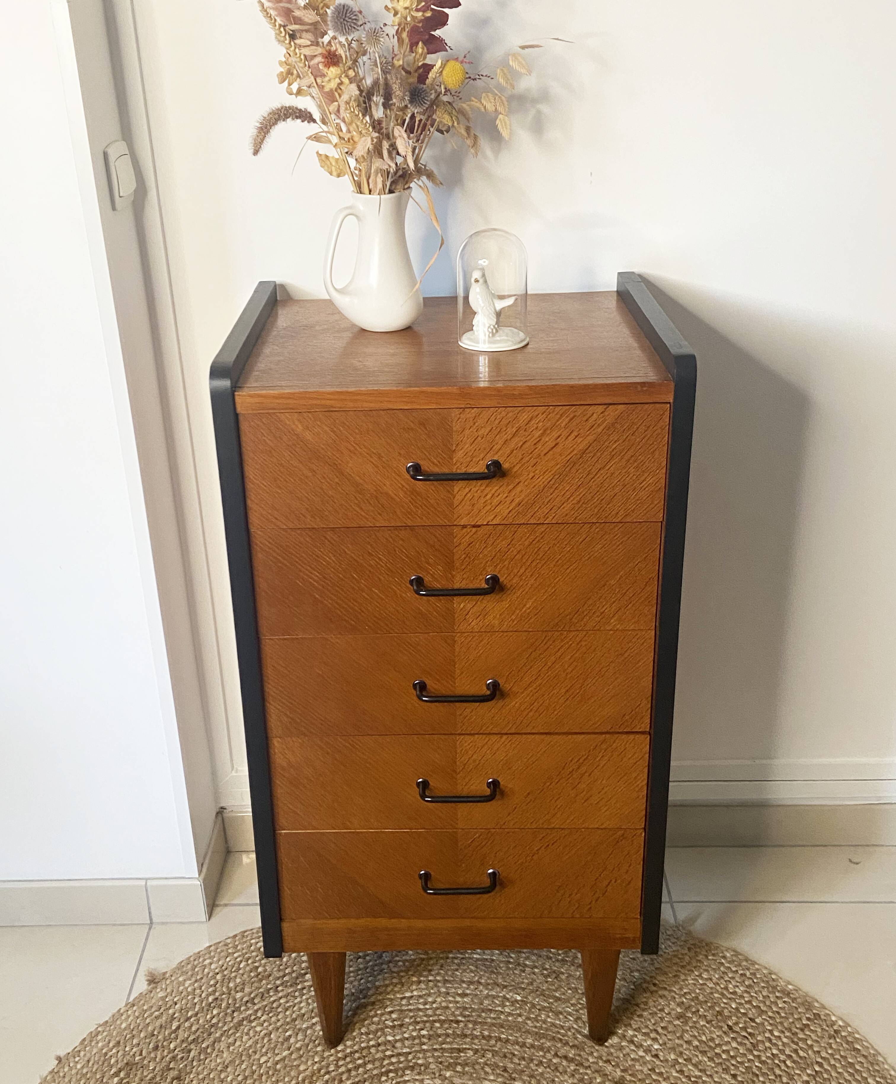 Vintage chiffonier chest of drawers 1950/1960 5 drawers