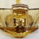 Molded glass fruit bowl art deco style amber
