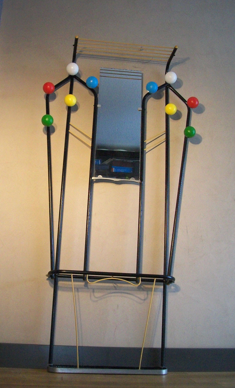 Mirror metal coat rack 10 wooden ball hook 50/60