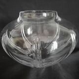 Cut crystal round vase in Art Deco style
