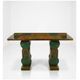 Two ragmen & an Art Deco console table in marquetry and beech.