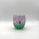 Set of 6 blown glass glasses with Effetre Murano murrine.