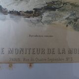 Lithographie du 19° "le moniteur de la mode"