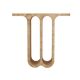 Modern Pair of Italian Ivory Travertine Consoles with Semi-Circular Arches