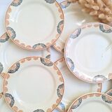 HBCM Pauline pattern dinner plates in orange and black