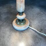 Lampe ancienne pied en pierre d’onyx et laiton 40 cm