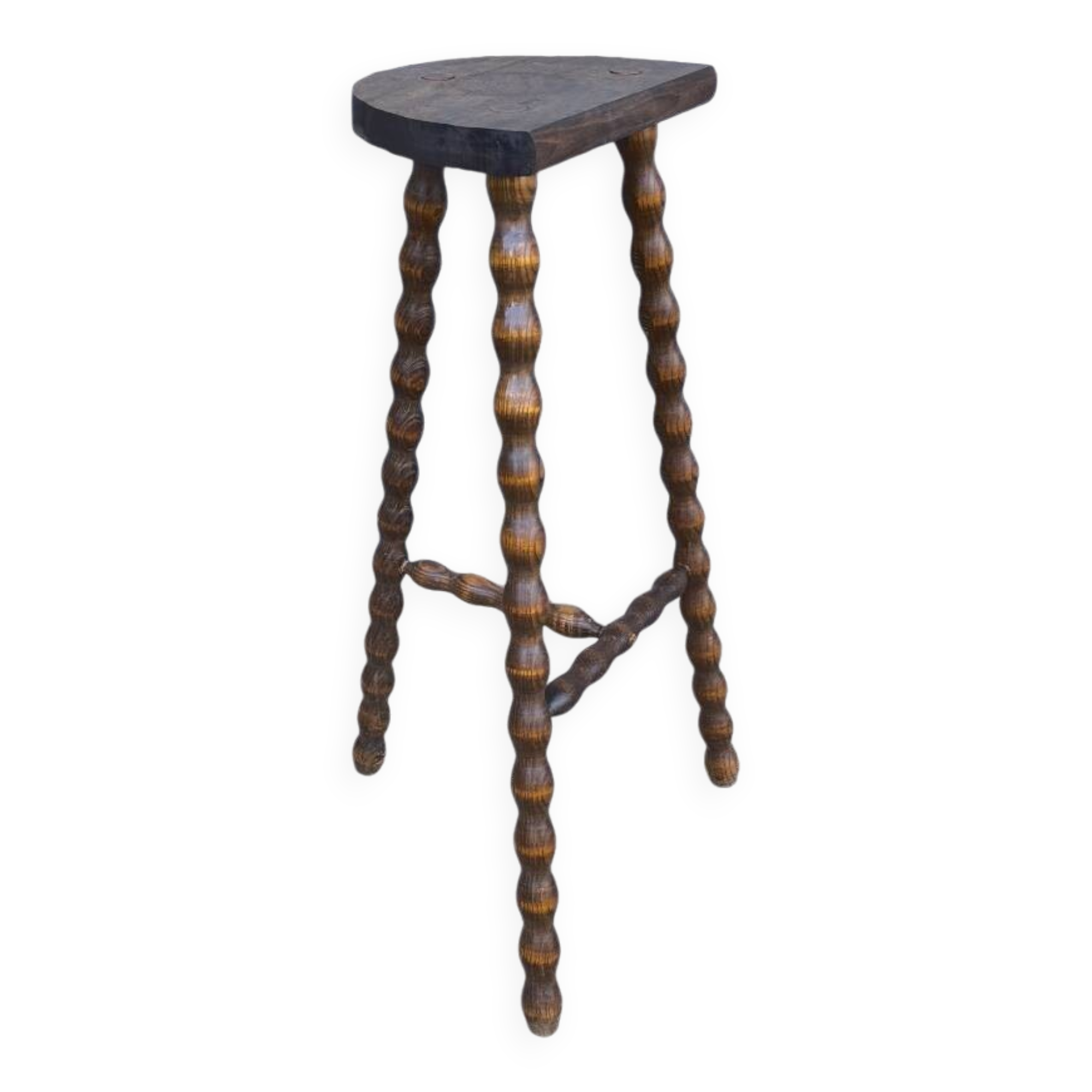Solid wood tripod stool