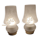 Paire des lampes de table en cristal. Espagne années 1990.