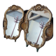 Pair of mirrors style louis xv rocaille in gilded wood carved 1900