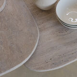 Irregular nesting coffee tables - ATHENA - 70/50 - porous natural travertine