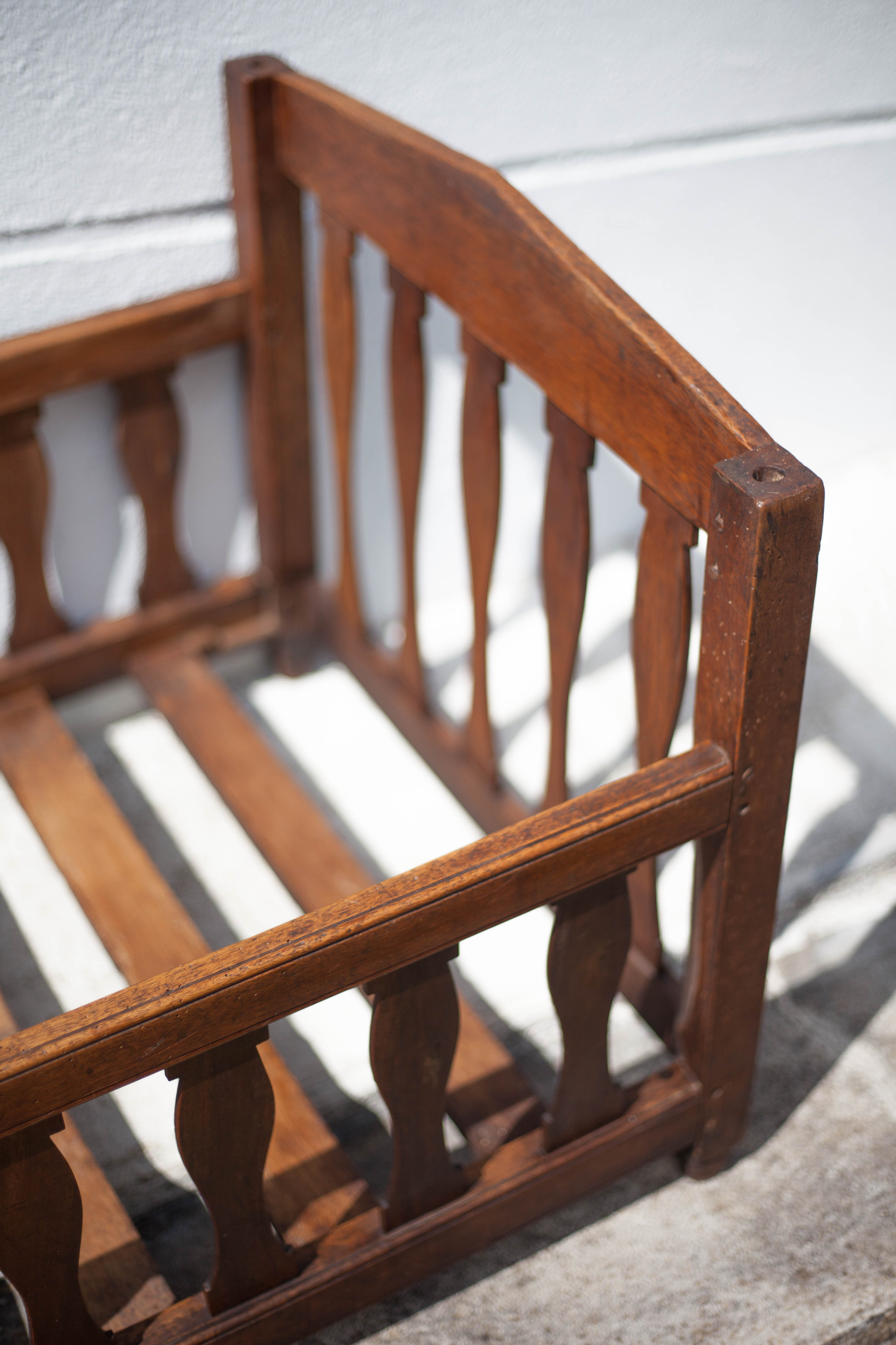 Children's wooden bed, old baby bed, children's bedroom bed, vintage decor