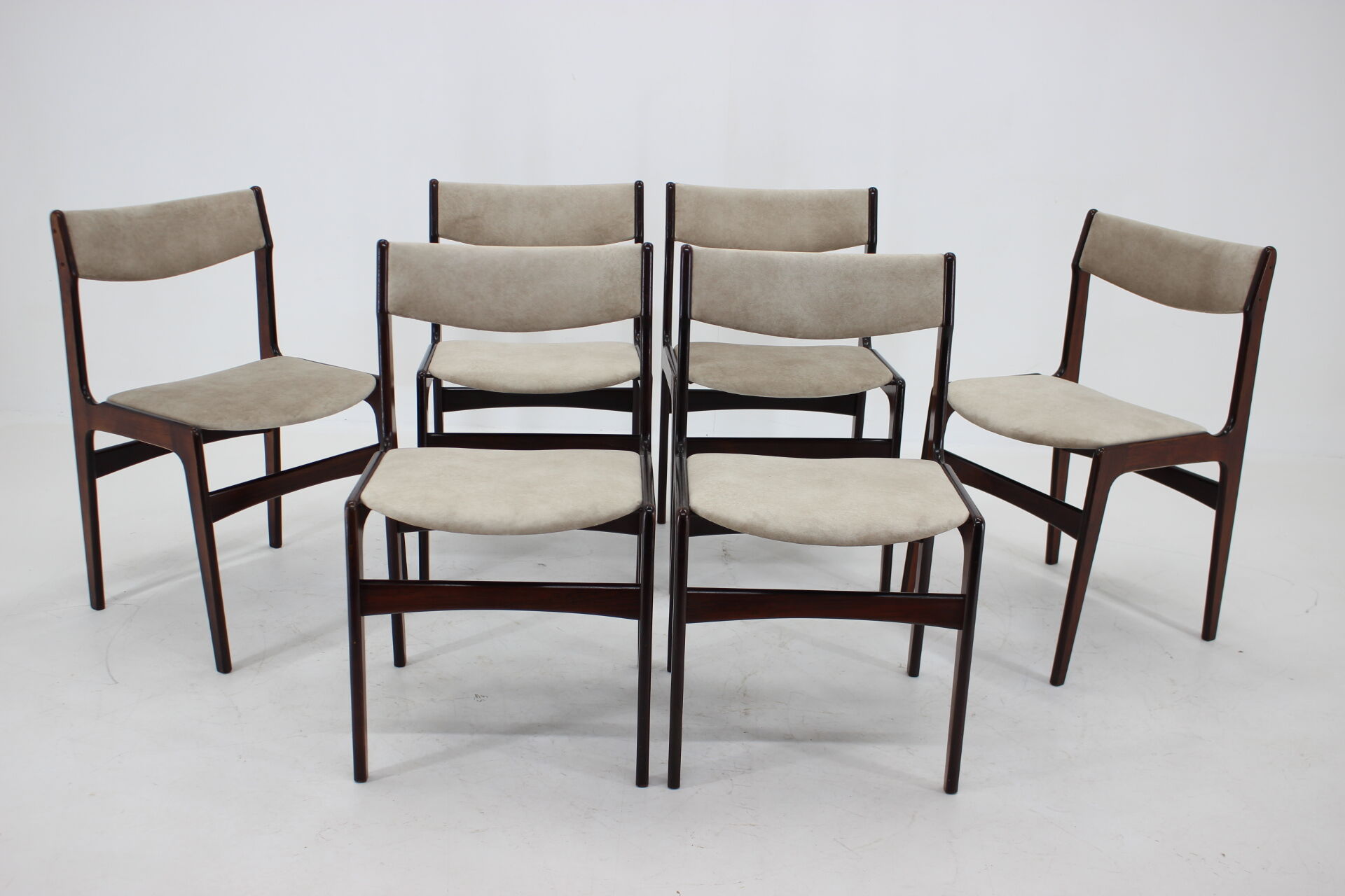 1960s danish palisander dining chairs, set of 6