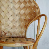 Vintage child armchair in chestnut wood