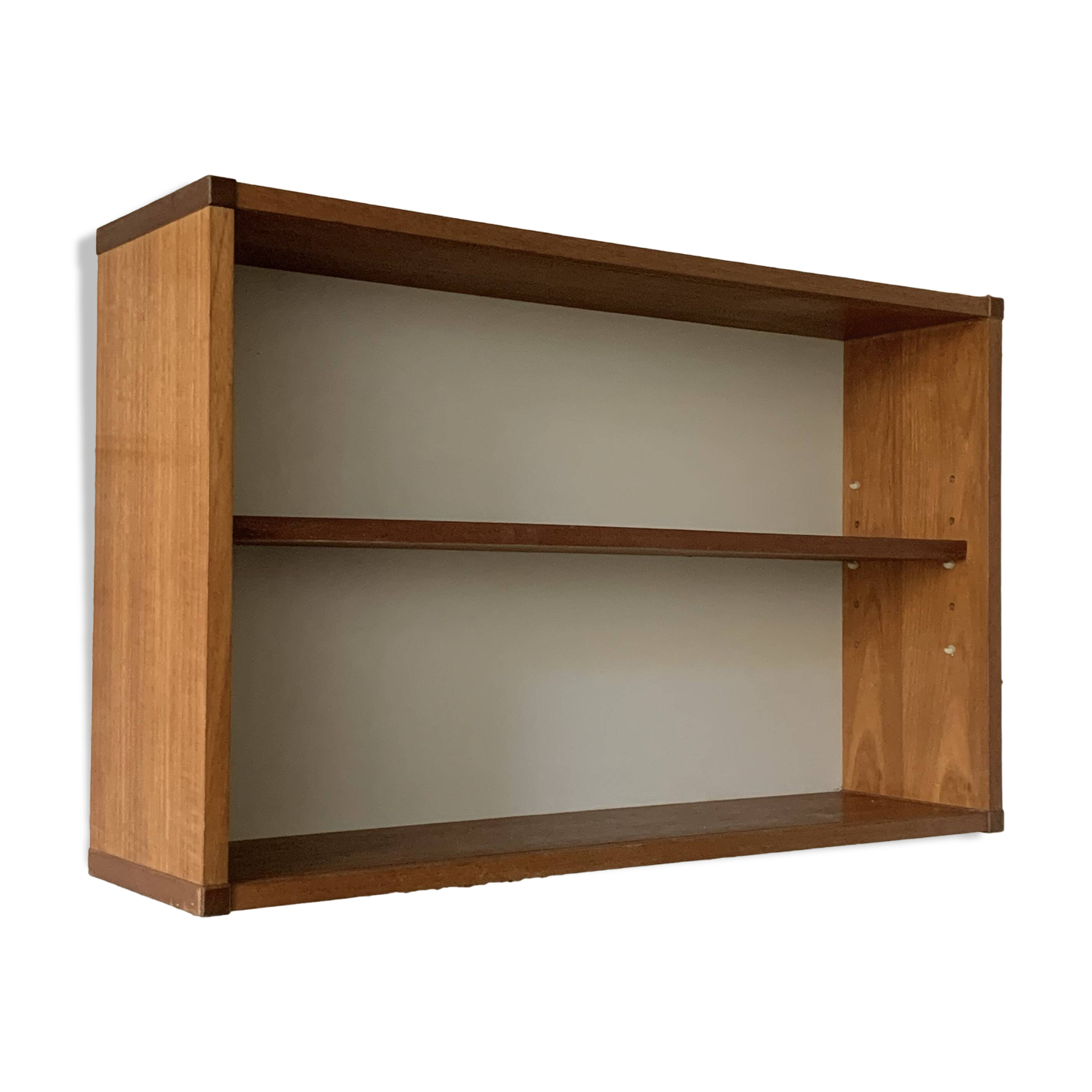 Vintage teak wall bookcase