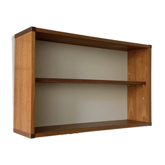 Vintage teak wall bookcase