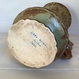 Ancien vase céramique marron vert