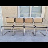 Set of 4 Marcel Breuer chairs model B32 in cane