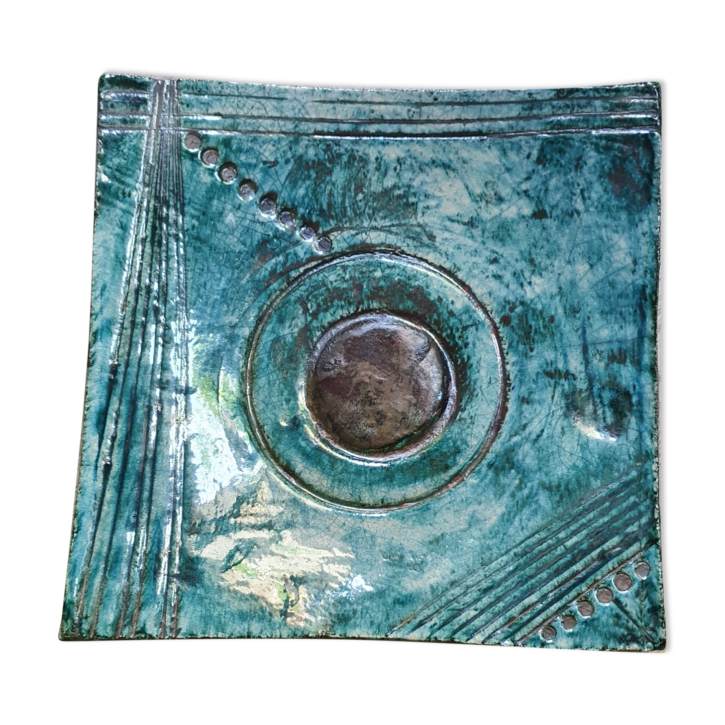 Square ceramic pocket trays Vallauris