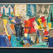 Large Original Swedish Oil on Canvas – “Still Life with Flowers” by Eric With (1916–2000) – Signed – Vintage & Framed – 89×70.5cm