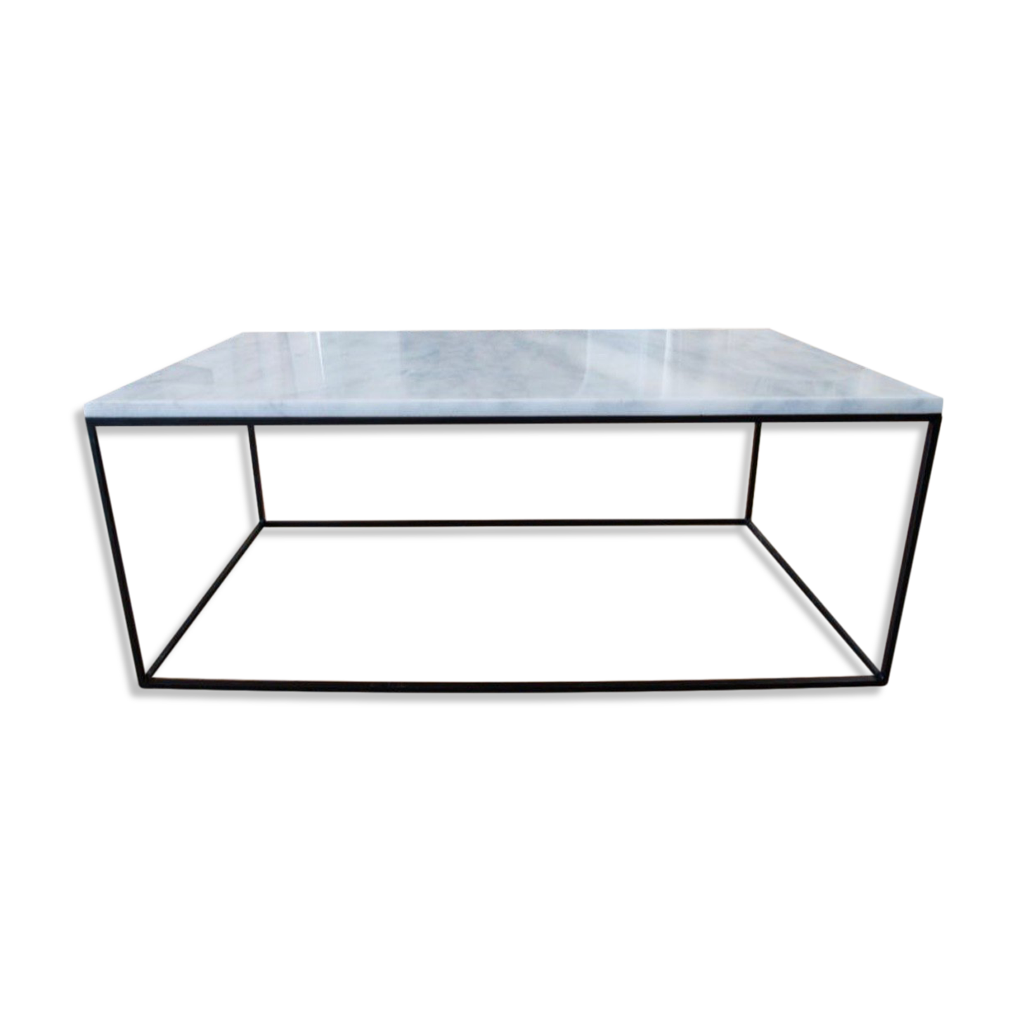 Square coffee table in white carrara marble 90x90