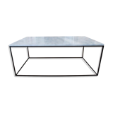 Square coffee table in white carrara marble 90x90