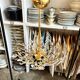 Rafael Tormo 6-light chandelier in gold metal and transparent tassels