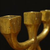 Brutalist bronze chandelier