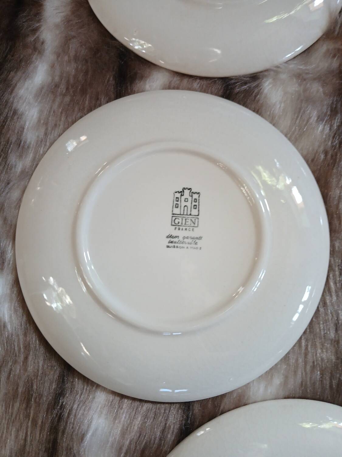 7 antique dessert plates Gien