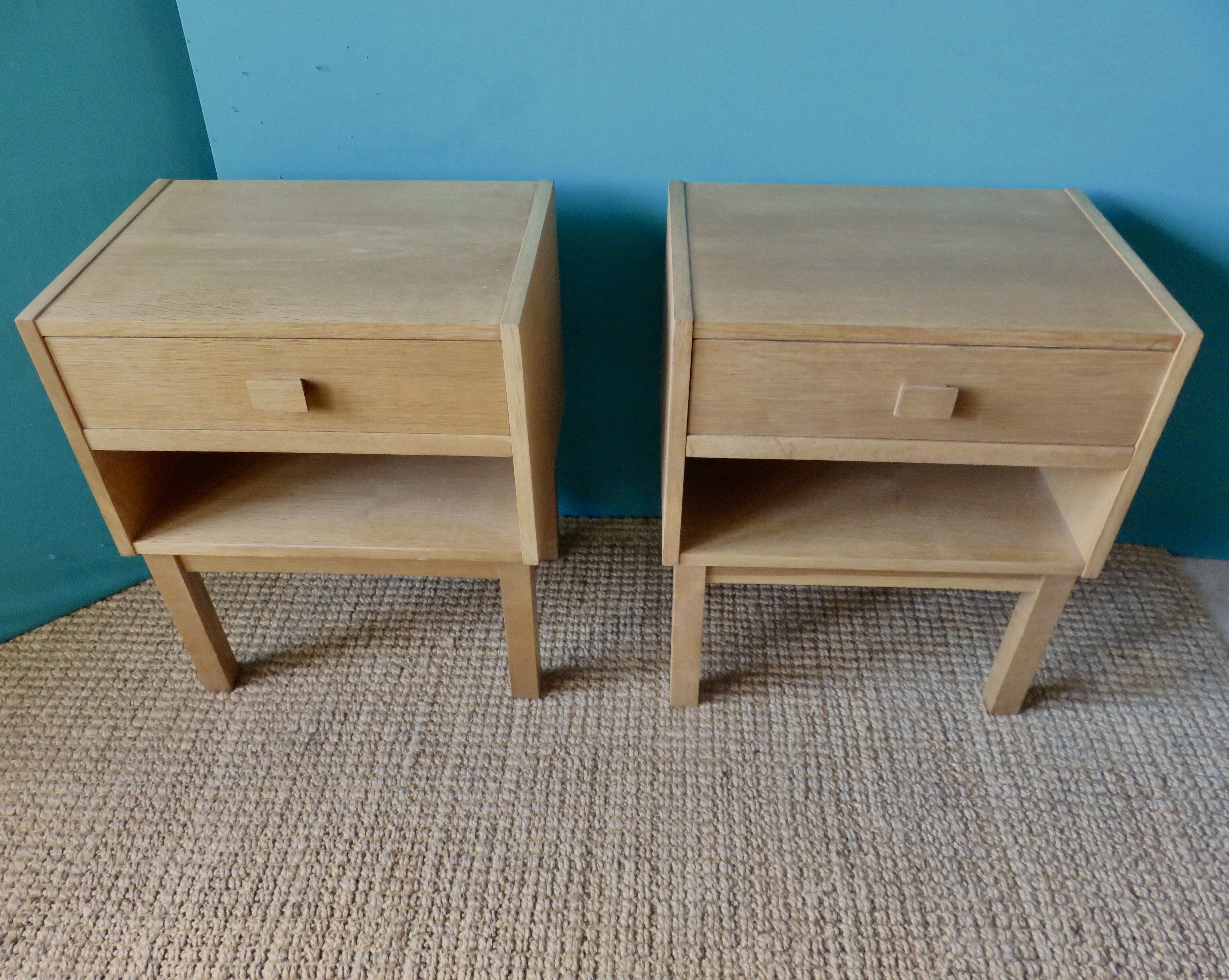 Pair of oak bedside tables, Denmark 1970