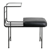 Black French Mid CenturyConsole Bench Table by Mathieu Matégot , 1950s