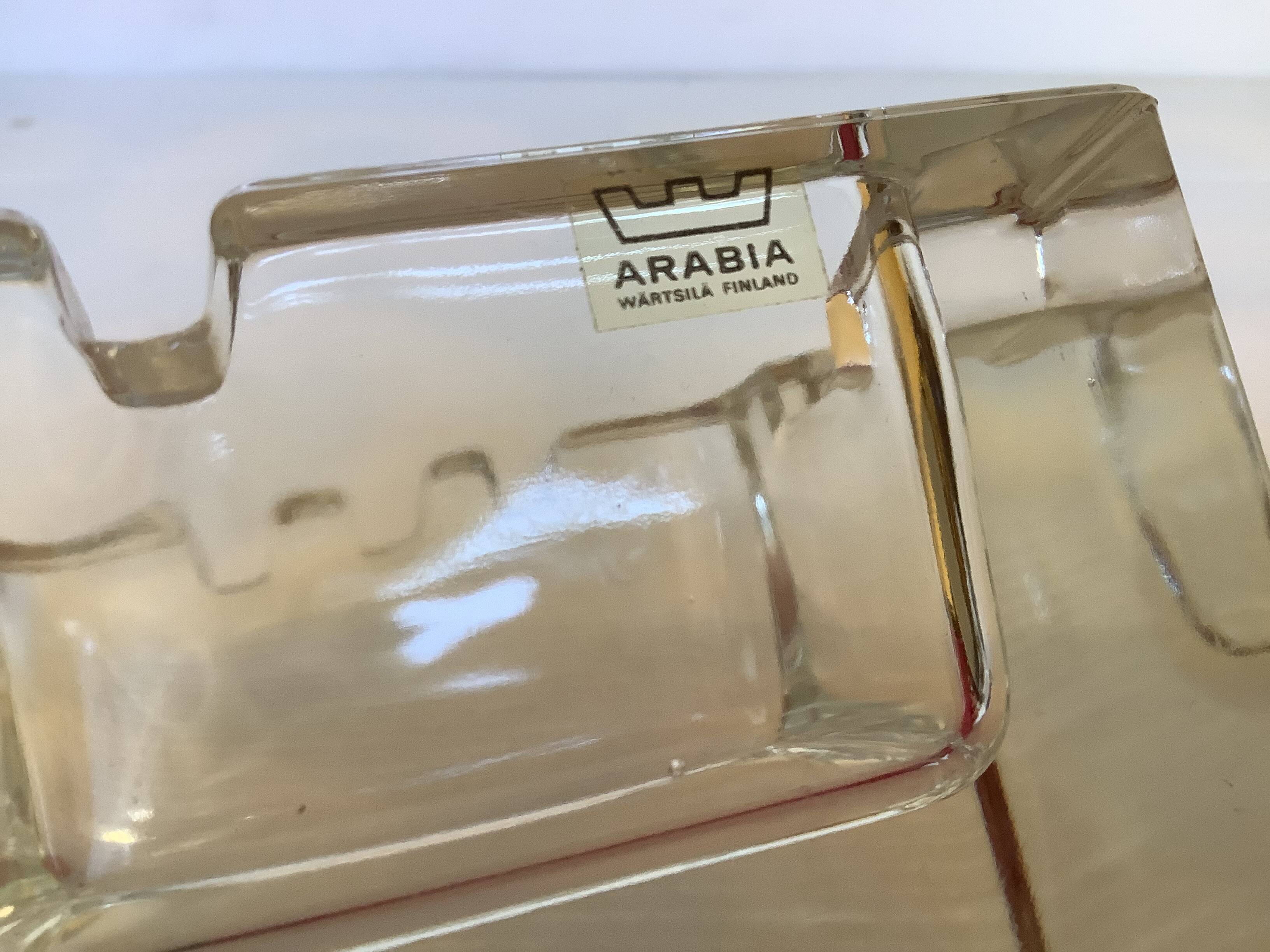 Pair of Scandinavian design ashtrays by Kaj Franck, Nuutajärvi.
